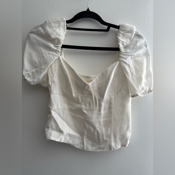 Wilfred Ivory Puff Sleeve Crop Top – Size Small - Aritzia - Picture 1 of 9